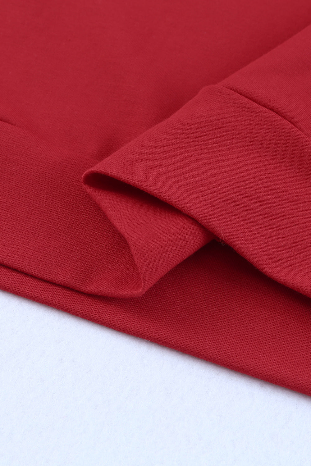 Red Solid Round Neck Raglan Sleeve Sweatshirt Sweatshirts & Hoodies JT's Designer Fashion