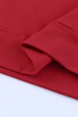 Red Solid Round Neck Raglan Sleeve Sweatshirt Sweatshirts & Hoodies JT's Designer Fashion