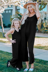 Black Spaghetti Straps Wide Leg Pocketed Jumpsuits Jumpsuits & Rompers JT's Designer Fashion