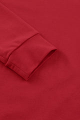Red Solid Round Neck Raglan Sleeve Sweatshirt Sweatshirts & Hoodies JT's Designer Fashion