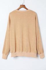 Khaki Loose Leopard GAME DAY Graphic Sweatshirt Graphic Sweatshirts JT's Designer Fashion