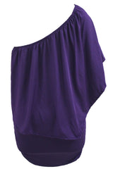 Plus Size Multiple Dressing Layered Purple Mini Poncho Dress Plus Size Dresses JT's Designer Fashion