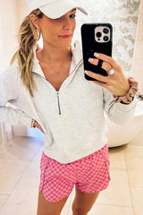 Barbie Style Pink Plaid High Waisted Athletic Shorts Casual Shorts JT's Designer Fashion