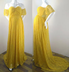 Lace Maternity Maxi Dress With Train Butter Maternity Dresses JT's Designer Fashion