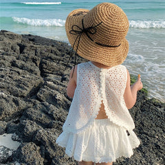Girls 2 Piece Hollow Lace Wedding Romper Set Kids Sets JT's Designer Fashion