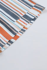 Stripe Vintage Washed Elastic Frill Waist Casual Shorts Casual Shorts JT's Designer Fashion