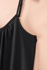 Black Spaghetti Straps Wide Leg Pocketed Jumpsuits Jumpsuits & Rompers JT's Designer Fashion