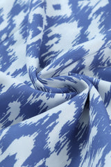 Sky Blue V Neck Casual Geometric Print Long Dress Maxi Dresses JT's Designer Fashion