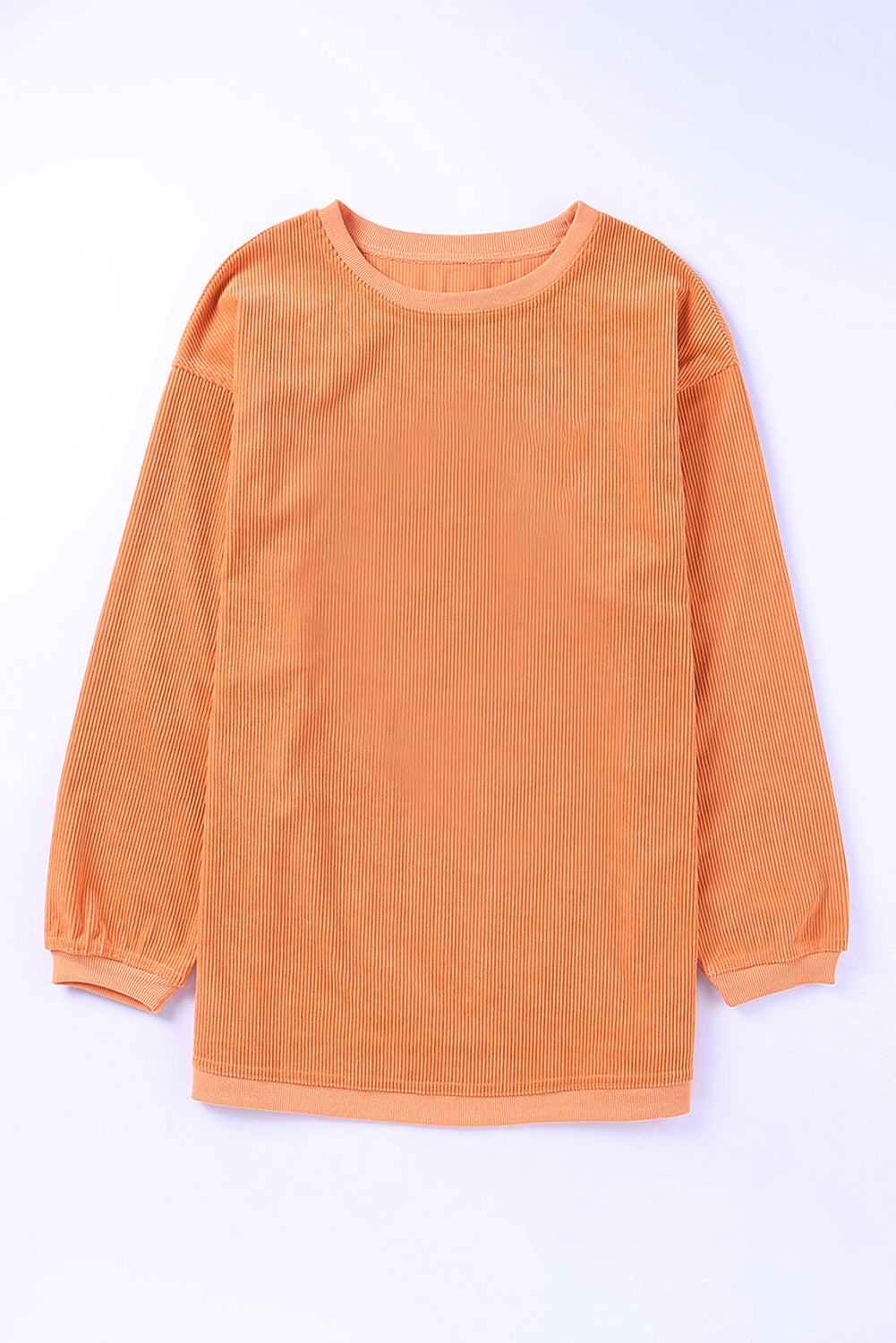 Orange Spooky Season Ghost Print Ribbed Pullover Sweatshirt Graphic Sweatshirts JT's Designer Fashion