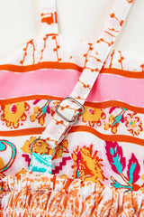Multicolor Boho Patchwork Print Square Neck Sundress Maxi Dresses JT's Designer Fashion