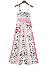 Leopard Color Block Mix Print Pocketed Jumpsuit Jumpsuits & Rompers JT's Designer Fashion