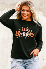 Black Halloween stay Spooky Graphic Sweatshirt Graphic Sweatshirts JT's Designer Fashion