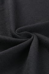 Black Buttoned High and Low Hem Hoodie Sweatshirts & Hoodies JT's Designer Fashion