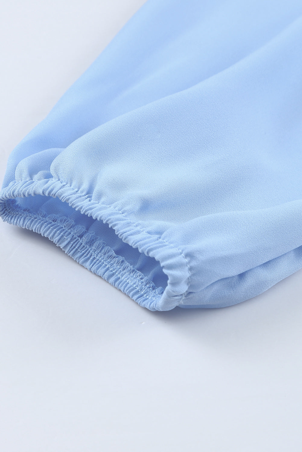 Light Blue V Neck Long Sleeve Ruffle Tiered Mini Dress Mini Dresses JT's Designer Fashion