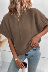 Desert Palm Mock Neck Batwing Sleeve Knit Sweater Sweaters & Cardigans JT's Designer Fashion