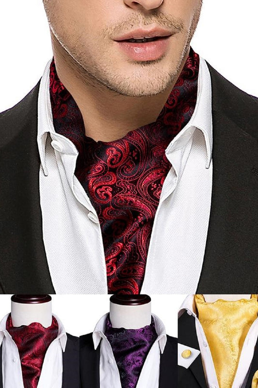 Silk Cravat Ascot Tie Set For Men Men's Accessories JT's Designer Fashion