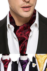 Silk Cravat Ascot Tie Set For Men Men's Accessories JT's Designer Fashion