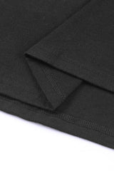 Black Buttoned High and Low Hem Hoodie Sweatshirts & Hoodies JT's Designer Fashion