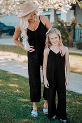 Black Spaghetti Straps Wide Leg Pocketed Jumpsuits Jumpsuits & Rompers JT's Designer Fashion