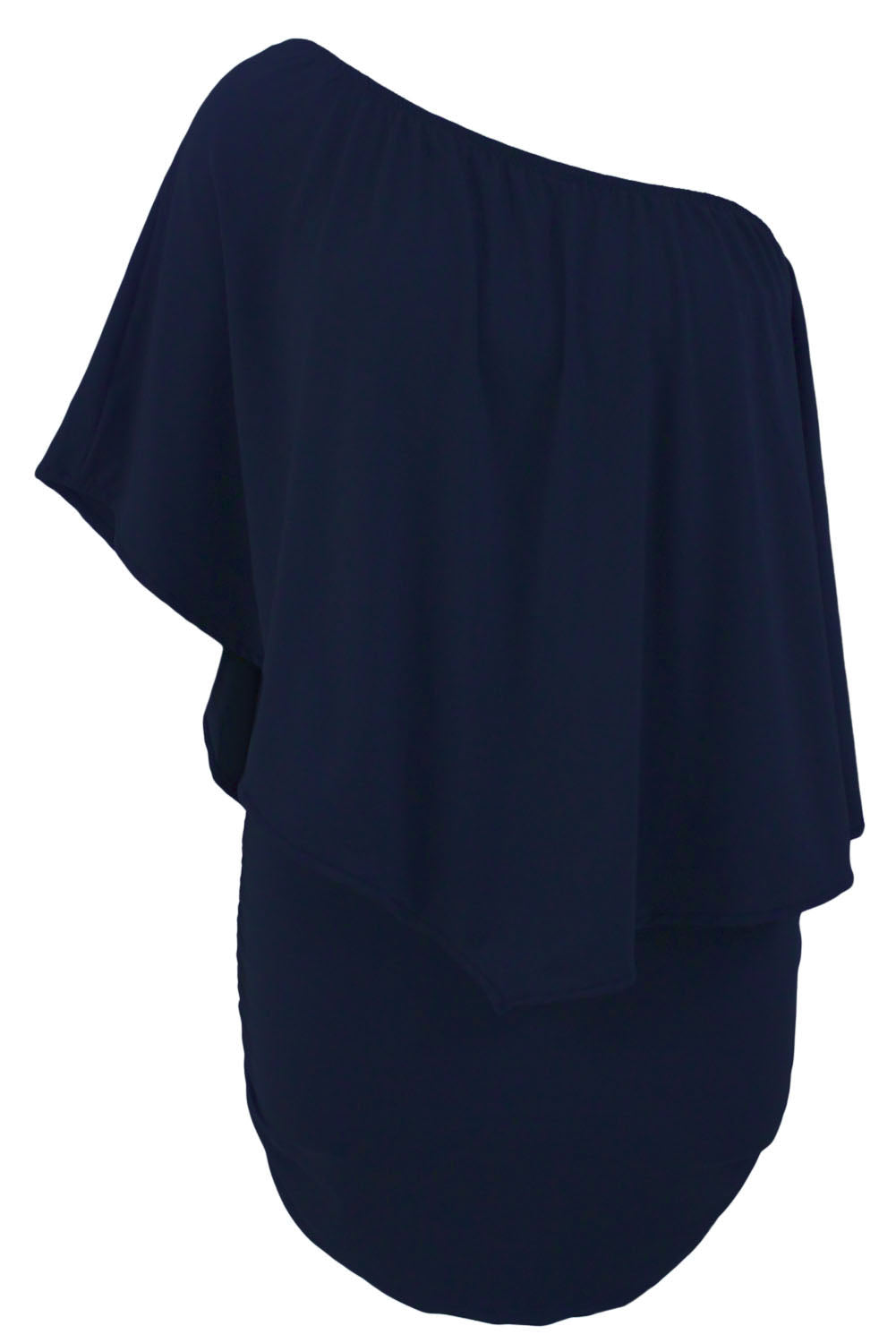 Multiple Dressing Layered Dark Blue Mini Poncho Dress Mini Dresses JT's Designer Fashion