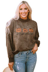 Brown Let's Get Smashed Halloween Pumpkin Graphic Sweatshirt Graphic Sweatshirts JT's Designer Fashion