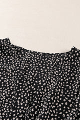 Black Leopard Print Belted V Neck Short Sleeve Romper Jumpsuits & Rompers JT's Designer Fashion