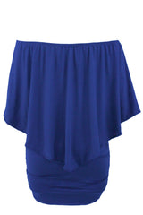 Multiple Dressing Layered Blue Mini Poncho Dress Mini Dresses JT's Designer Fashion