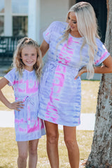 Women Tie-Dye Belted T-Shirt Dress Mini Dresses JT's Designer Fashion