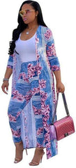 Women's 2 Piece Dashiki Pant Suit Sky blue Jumpsuits & Rompers JT's Designer Fashion