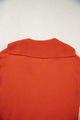 Flamingo Collared V Neck Ribbed Edge Sexy Elegant Sweater Sweaters JT's Designer Fashion