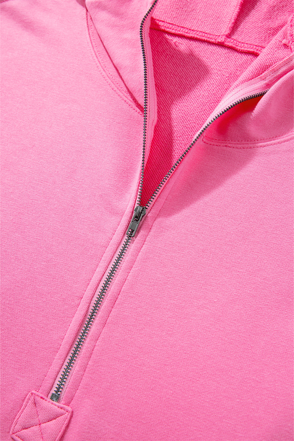 Bonbon Solid Kangaroo Pocket Half Zipper Oversized Hoodie Sweatshirts & Hoodies JT's Designer Fashion