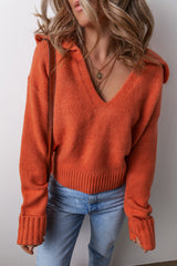 Flamingo Collared V Neck Ribbed Edge Sexy Elegant Sweater Flamingo 52%Viscose+26%Polyester+22%Polyamide Sweaters JT's Designer Fashion