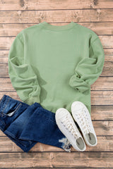 Smoke Green Plain Drop Shoulder Crewneck Pullover Sweatshirt Sweatshirts & Hoodies JT's Designer Fashion