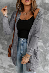 Dark Gray Front Pocket and Buttons Closure Cardigan Sweaters & Cardigans JT's Designer Fashion