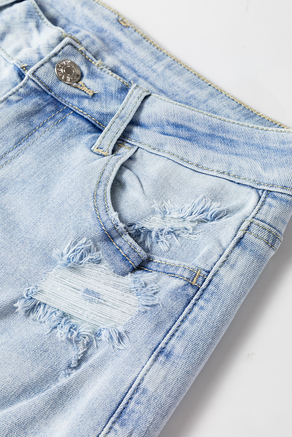 DEAR-LOVER Beau Blue Vintage Light Wash Distressed Flare Jeans Jeans JT's Designer Fashion