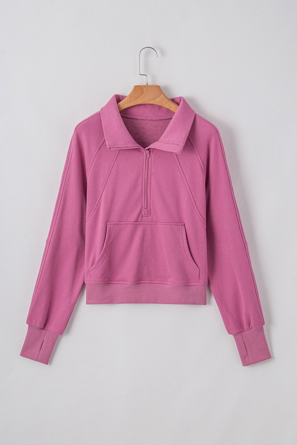 Valerian Quarter Zip Stand Neck Kangaroo Pocket Sweatshirt Sweatshirts & Hoodies JT's Designer Fashion