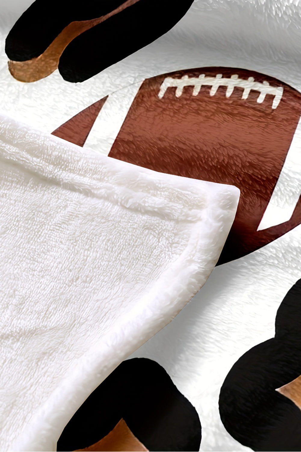White Leopard & Rugby Print Flannel Blanket 130*150cm Other Accessories JT's Designer Fashion