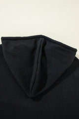 Black Fleece Lined Kangaroo Pocket Drawstring Chunky Hoodie Sweatshirts & Hoodies JT's Designer Fashion