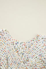 White Confetti Reversible Twist Sweater Sweaters JT's Designer Fashion