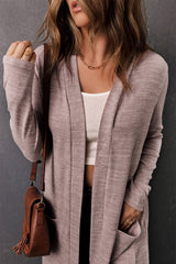 Pink Tunic Back Open Front Cardigan with Pockets Sweaters & Cardigans JT's Designer Fashion