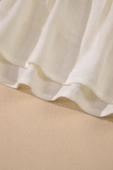 Oatmeal Solid Color Tied Straps Ruffle Tiered Mini Dress Mini Dresses JT's Designer Fashion