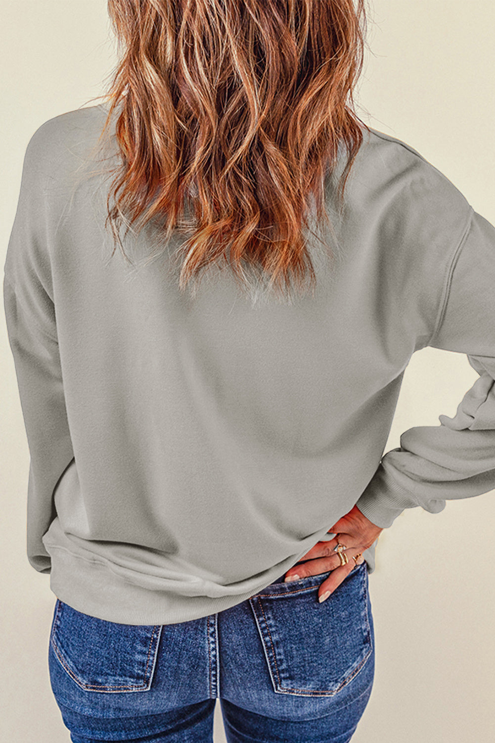 Gray Valentines Brushwork Heart Graphic Drop Shoulder Sweatshirt Graphic Sweatshirts JT's Designer Fashion
