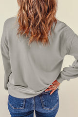 Gray Valentines Brushwork Heart Graphic Drop Shoulder Sweatshirt Graphic Sweatshirts JT's Designer Fashion