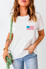 White Back American Flag LIVE FREE Graphic T Shirt Graphic Tees JT's Designer Fashion