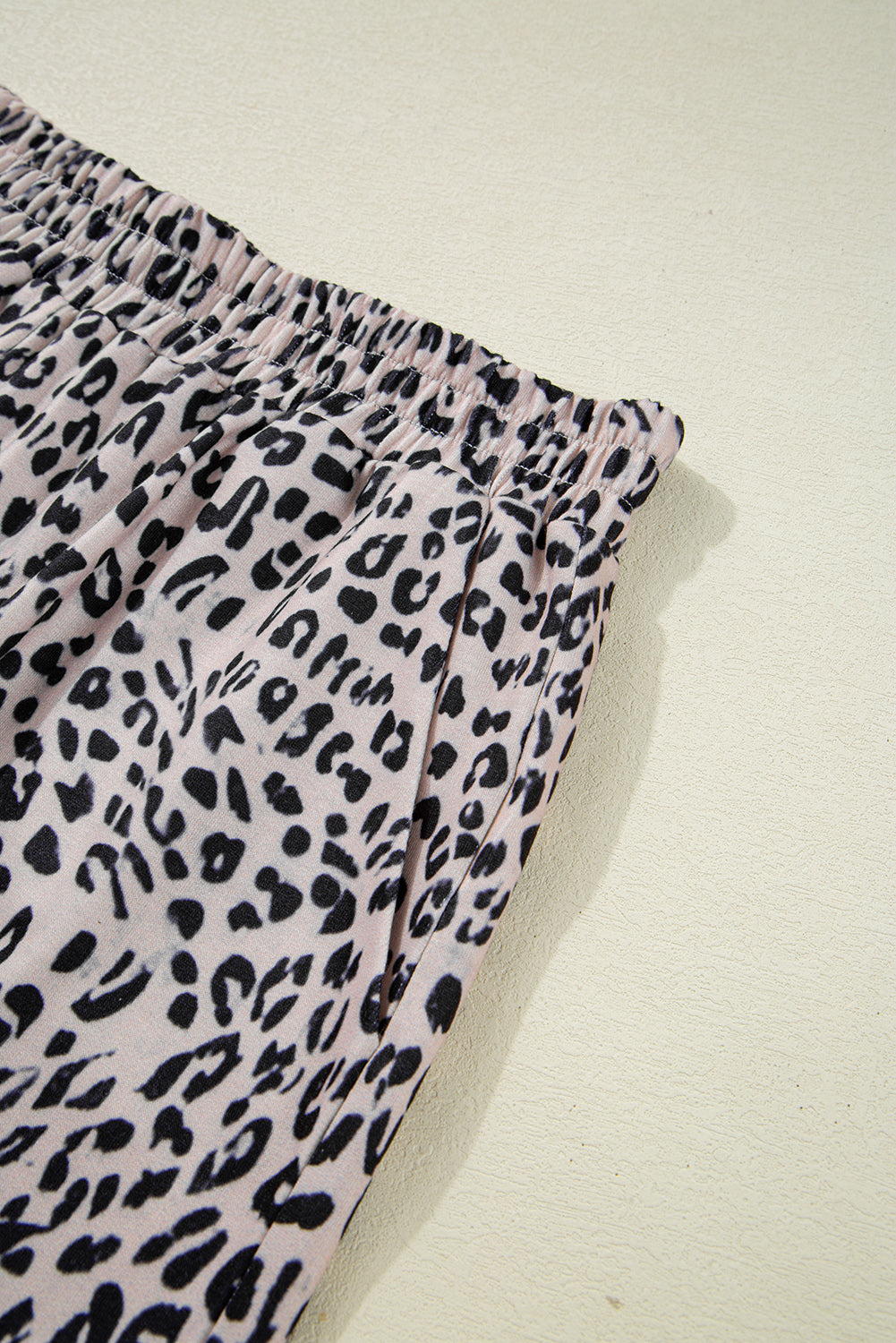 Brown Leopard Half Zipper Collared Ruffled Sleeve Top and Short Set Short Sets JT's Designer Fashion