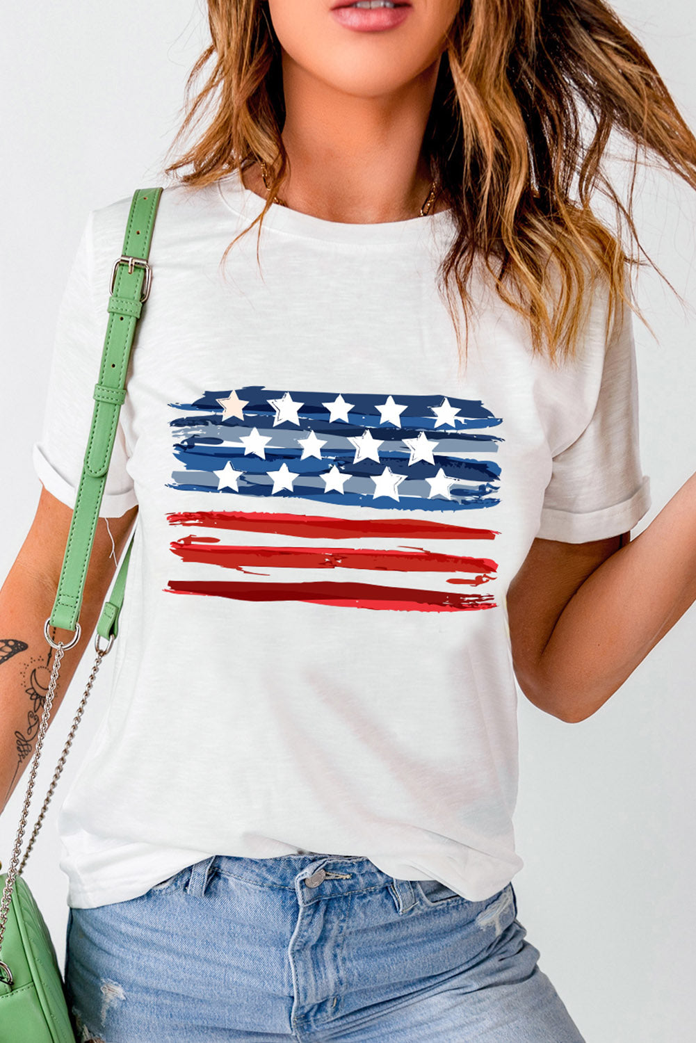 White American Flag Graphic Fashion Tee Graphic Tees JT's Designer Fashion