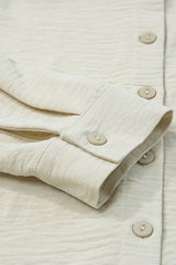 Beige Pure Color Patch Pocket Shirt Blouses & Shirts JT's Designer Fashion