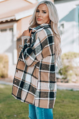 Plaid Print Buttoned Shirt Jacket Plaid Shackets JT's Designer Fashion