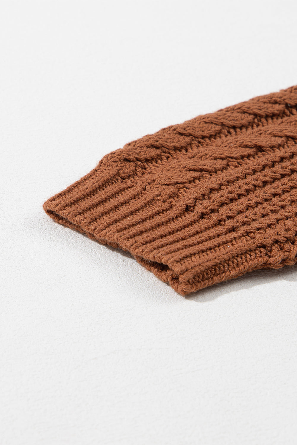Khaki Mix Textured Knit Colorblock Patchwork Sweater Sweaters JT's Designer Fashion