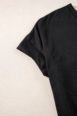Black V Neck Hidden Pocket Splits Maxi T-shirt Dress T Shirt Dresses JT's Designer Fashion